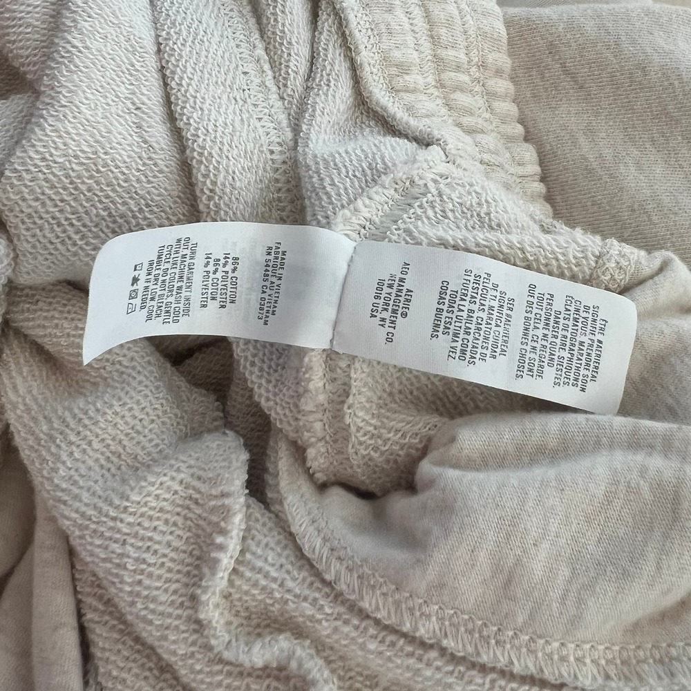Aerie Juniors Small Oatmeal Heather Fleece Joggers Sweatpants - Picture 8 of 8